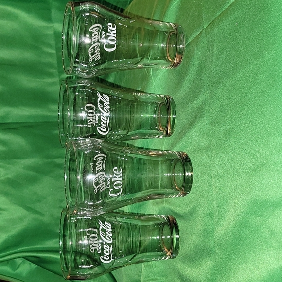 Coca Cola Dining Vintage Cocacola Glass Cups Set Of 4 Poshmark